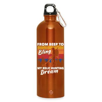 Recherche de reliques au détecteur de métaux - Gourde en inox avec mousqueton 750 ml - orange - Devant