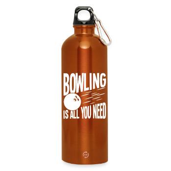 Le bowling, c’est tout ce dont tu as besoin - Gourde en inox avec mousqueton 750 ml - orange - Devant