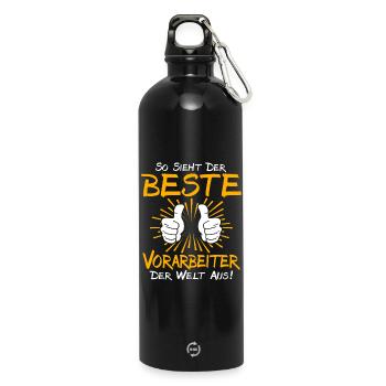 Idée de cadeau pour le contremaître - Gourde en inox avec mousqueton 750 ml - noir - Devant