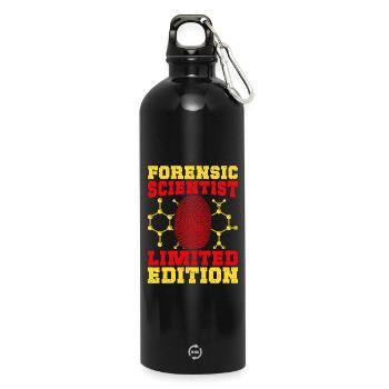 Forensic Science Major Limited Edition Forensics - Water Bottle with carabiner 750 ml - black - Front
