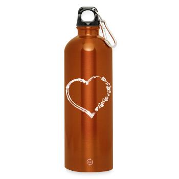 Hawaiian Ukulele Uke Heart - Trinkflasche mit Karabiner 750 ml - Orange - Vorne