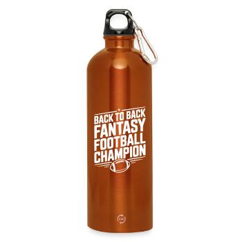 Hintereinanderfolgende Fantasy-Football-Meisterin - Trinkflasche mit Karabiner 750 ml - Orange - Vorne