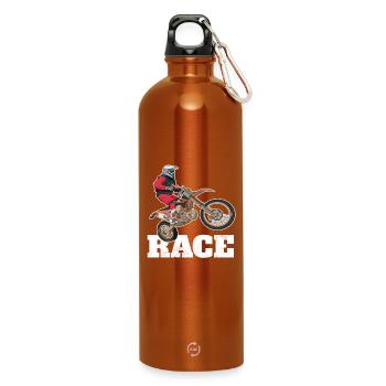 Dirt Biking Race - Water Bottle with carabiner 750 ml - burnt orange - Front