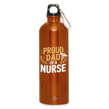 Stolzer Vater einer Pflegekraft - Trinkflasche mit Karabiner 750 ml - Orange - Vorne
