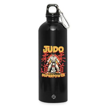 Le judo est mon super-pouvoir - Gourde en inox avec mousqueton 750 ml - noir - Devant