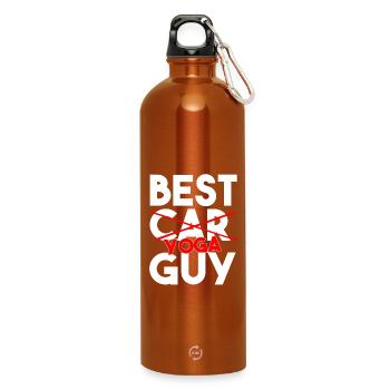 Bester Yoga-Typ lustiger männlicher Yogi-Workout-Shirt - Trinkflasche mit Karabiner 750 ml - Orange - Vorne