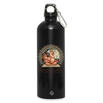 Zen And The Art Of Coop Maintenance Huhn - Trinkflasche mit Karabiner 750 ml - Schwarz - Vorne