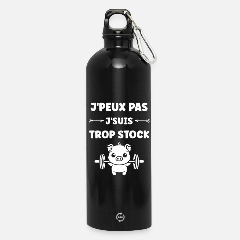 Ich kann nicht, ich bin zu stockschweinisch - Trinkflasche mit Karabiner 750 ml - Schwarz