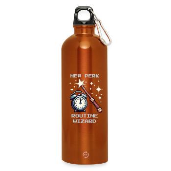 Routine Wizard | Social Work Everyday Life - Water Bottle with carabiner 750 ml - burnt orange - Front