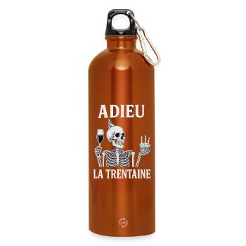 Goodbye Thirty Skeleton Birthday - Water Bottle with carabiner 750 ml - burnt orange - Front