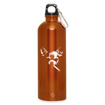 Chihuahua Noir mit Zigarette - Trinkflasche mit Karabiner 750 ml - Orange - Vorne