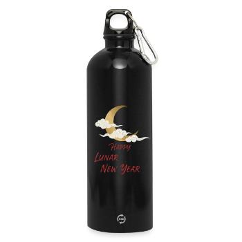 Happy Lunar New Year - Trinkflasche mit Karabiner 750 ml - Schwarz - Vorne