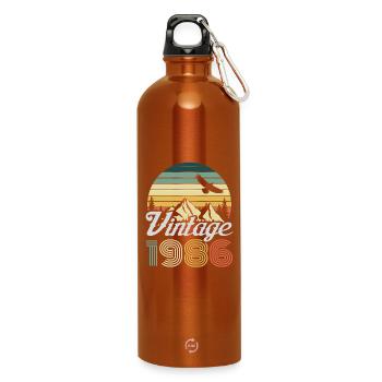 Vintage 1986 Berglandschaft - Trinkflasche mit Karabiner 750 ml - Orange - Vorne