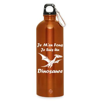 Aerial Dinosaur Attitude - Water Bottle with carabiner 750 ml - burnt orange - Front