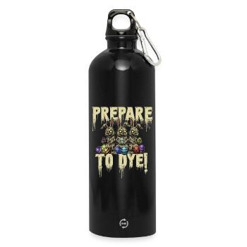 Préparez-vous à teindre le jeu de mots de Pâques Chasse aux œufs amusant - Gourde en inox avec mousqueton 750 ml - noir - Devant