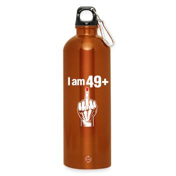 I Am 49+ - Water Bottle with carabiner 750 ml - burnt orange - Front