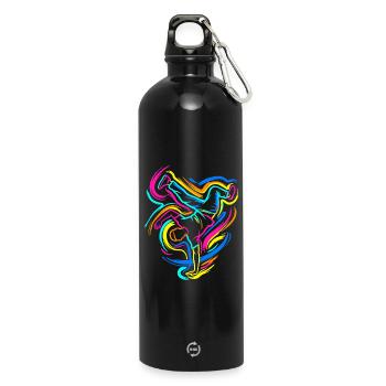 Breakdance - Trinkflasche mit Karabiner 750 ml - Schwarz - Vorne