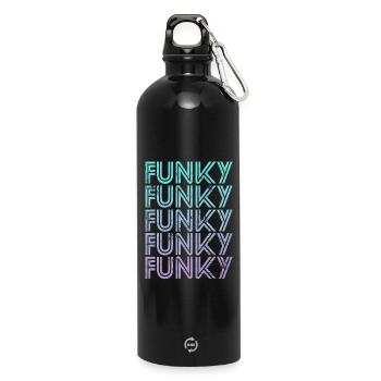 Funky Vintage - Trinkflasche mit Karabiner 750 ml - Schwarz - Vorne