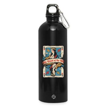 Kite Kite Flying - Water Bottle with carabiner 750 ml - black - Front