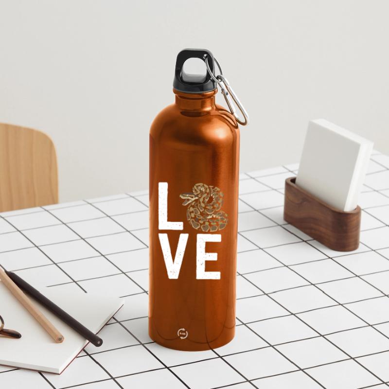 Königspython Schlangen LOVE Terrarium Python Trinkflasche mit Karabiner 750 ml