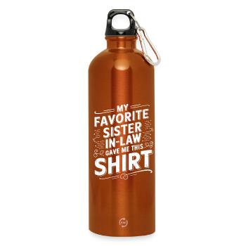 Favorite Sister-in-law Shirt Saying - Water Bottle with carabiner 750 ml - burnt orange - Front