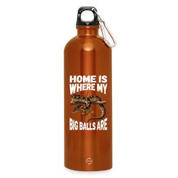 Königspython Schlangen Liebhaber Terrarium Python - Trinkflasche mit Karabiner 750 ml - Orange - Vorne
