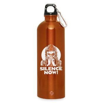 Silence maintenant Emblème du visage - Gourde en inox avec mousqueton 750 ml - orange - Devant