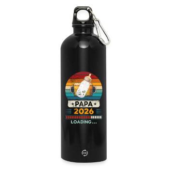 Papa 2026 en chargement. - Gourde en inox avec mousqueton 750 ml - noir - Devant