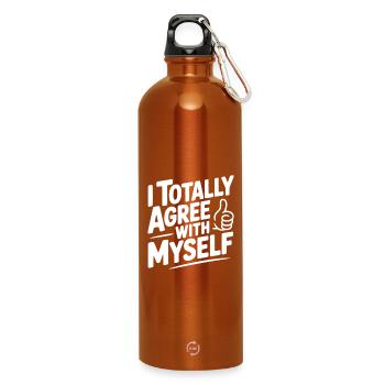 Je suis totalement d’accord avec moi-même - Gourde en inox avec mousqueton 750 ml - orange - Devant