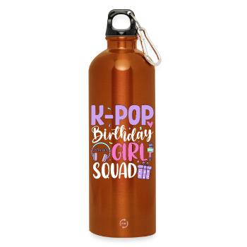 K Pop Birthday Girl Squad - Trinkflasche mit Karabiner 750 ml - Orange - Vorne