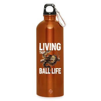 Königspython Schlangen Liebhaber Terrarium Python - Trinkflasche mit Karabiner 750 ml - Orange - Vorne