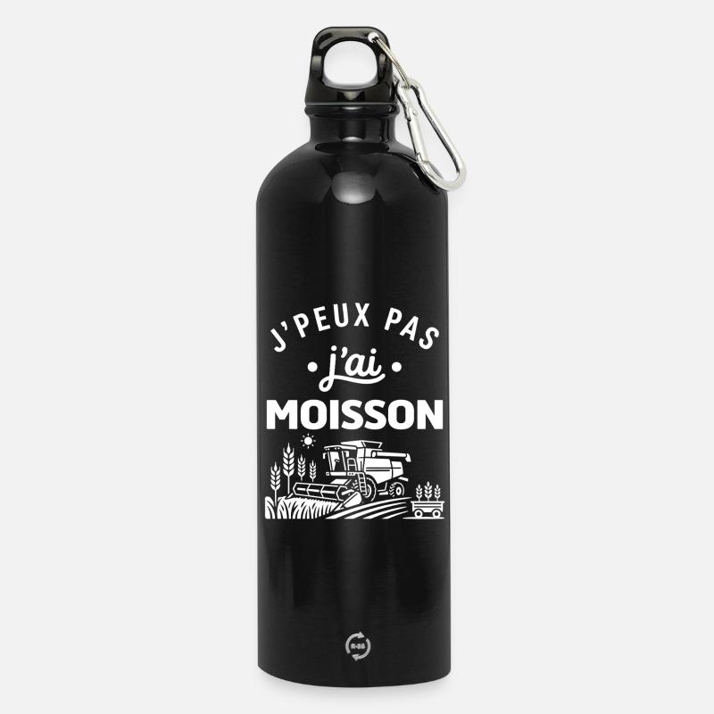 J'peux pas j'ai moisson - Gourde en inox avec mousqueton 750 ml - noir