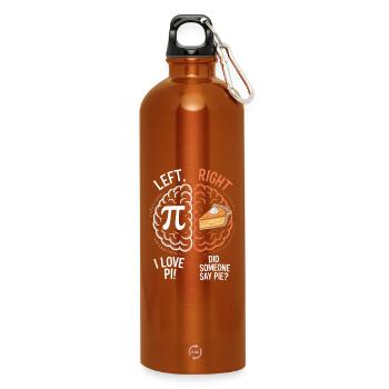 Pi vs Pie : cerveau gauche et droit - Gourde en inox avec mousqueton 750 ml - orange - Devant