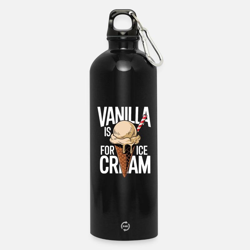 Cornet de glace à la vanille en revanche - Gourde en inox avec mousqueton 750 ml - noir