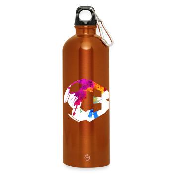 NO. 3 FOOTBALLER NUMBER 3 FOOTBALL 3RD BIRTHDAY - Water Bottle with carabiner 750 ml - burnt orange - Front