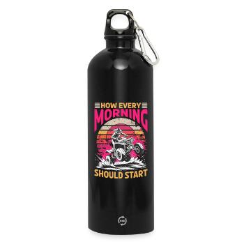 Quad ATV Femme Fille Quad Quad - Gourde en inox avec mousqueton 750 ml - noir - Devant