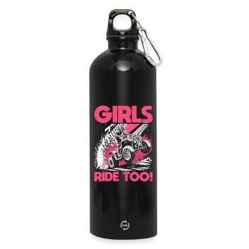 Quad ATV Femme Fille Quad Quad - Gourde en inox avec mousqueton 750 ml - noir - Devant