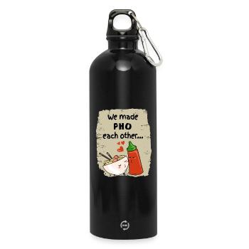 Asia Nudeln Sriracha Love  - Trinkflasche mit Karabiner 750 ml - Schwarz - Vorne