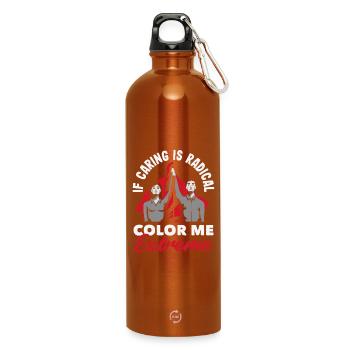 Radikalisiert Durch Grundlegenden - Trinkflasche mit Karabiner 750 ml - Orange - Vorne