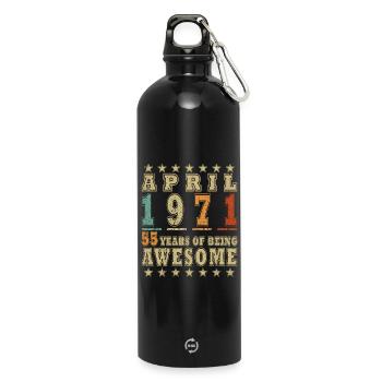 Jubiläumsjahrgang April 1971 - Trinkflasche mit Karabiner 750 ml - Schwarz - Vorne