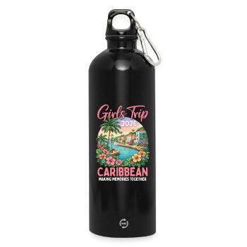 Girls Trip Caribbean 2026 - Water Bottle with carabiner 750 ml - black - Front