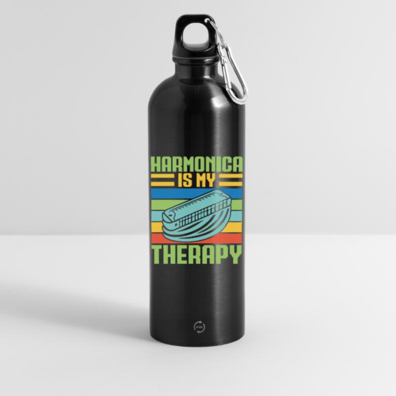 Drôle d’harmonica, c’est mon harmonica de thérapie Gourde en inox avec mousqueton 750 ml