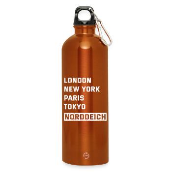 Vacances de la mer du Nord LONDRES, NEW YORK, PARIS NORDDEICH - Gourde en inox avec mousqueton 750 ml - orange - Devant