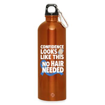 Alopezie-bewusstsein Alopecia Areata Haarausfall - Trinkflasche mit Karabiner 750 ml - Orange - Vorne