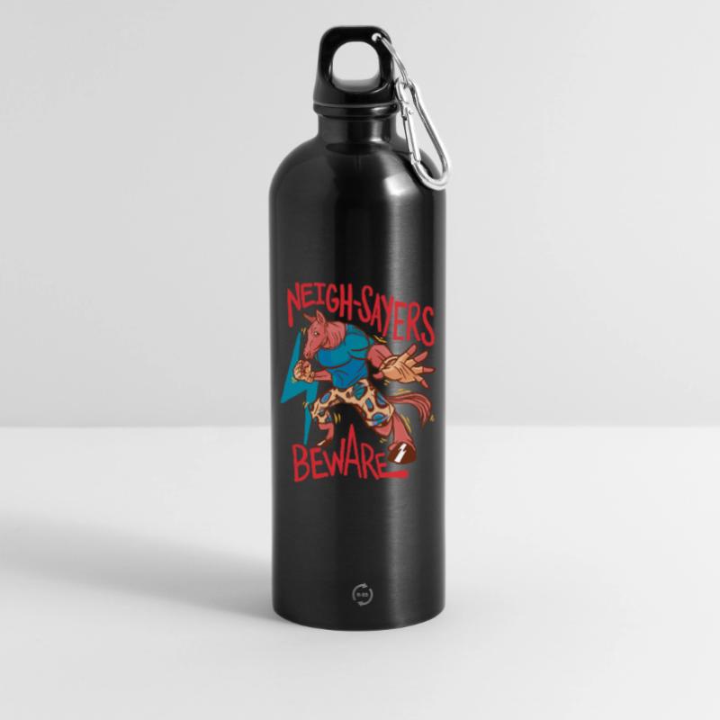 Cavalier, cavalier, cheval, sphémistes méfiants, méfiez-vous Gourde en inox avec mousqueton 750 ml