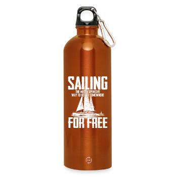 Sailing The Most Expensive Way Captain Sail Sailor - Trinkflasche mit Karabiner 750 ml - Orange - Vorne