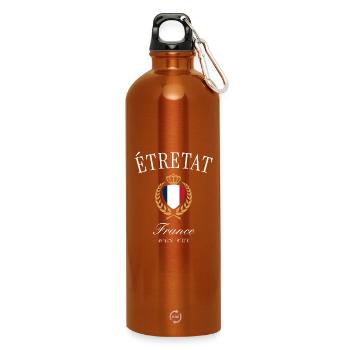 Étretat France Coat of Arms Crown – Travel Souvenir - Water Bottle with carabiner 750 ml - burnt orange - Front