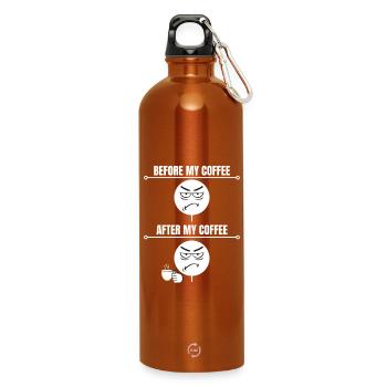 Grumpy Coffee Mood - Water Bottle with carabiner 750 ml - burnt orange - Front