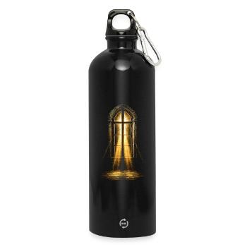Kaplan Kleriker Pfarrer - Trinkflasche mit Karabiner 750 ml - Schwarz - Vorne