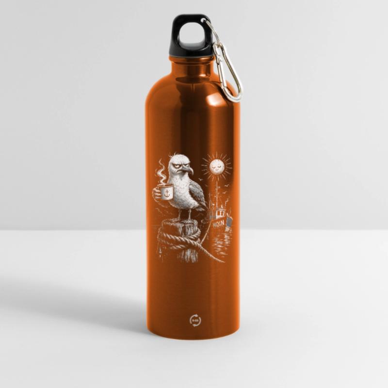 MOIN – Grumpy Seagull with Coffee Water Bottle with carabiner 750 ml
